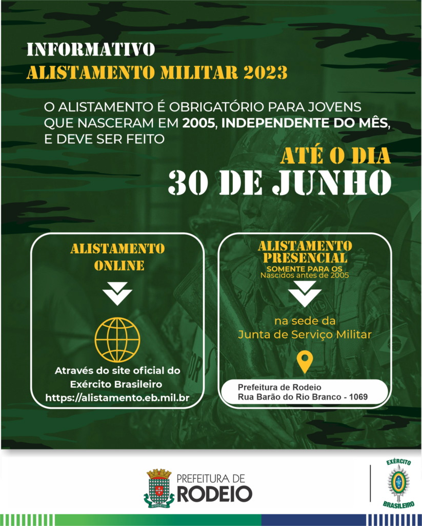 Alistamento Militar para 2023  Prefeitura Municipal de Santa Branca